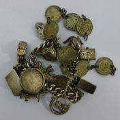 A silver charm bracelet