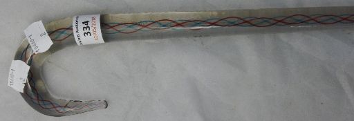 A Victorian air twist glass walking stick