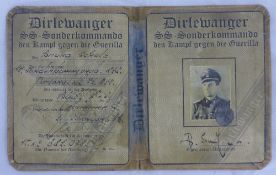 An ''SS-Sonderkommando" identity card for Bruno Schulz