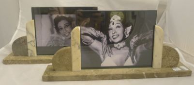 A pair of French Art Deco marble photograph frames