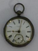 A silver cased Victorian pocket watch by John Walker, London,