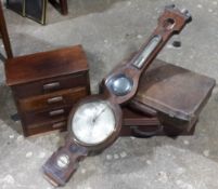 Two small cases, a bank of drawers, a barometer, etc,