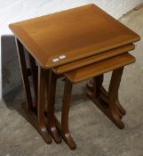 A Nathan blonde teak nest of tables