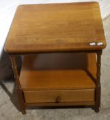 A Nathan blonde teak low what-not with drawer