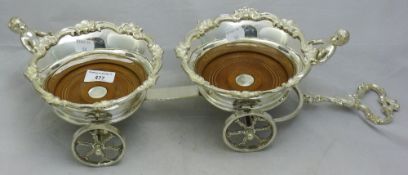 A silver plated double coaster cart