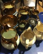 A quantity of copper lustre ware, etc.