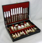 A case of silver plated cutlery