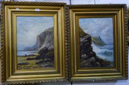 SIDNEY YATES JOHNSON, Coastal Scenes, a pair of oils,