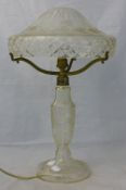 A cut glass table lamp