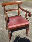 A Victorian mahogany open armchair