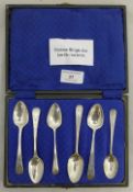 A late 18th/early 19th century harlequin set of bright cut teaspoons,