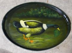 A tray painted with a duck