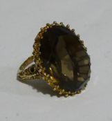 A 9 ct gold citrine set ring (12 grammes all in)
