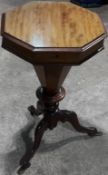 A Victorian mahogany trumpet work table