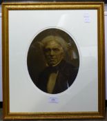 An over painted photograph of Michael Faraday