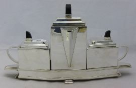 An Art Deco silver plated tea set
