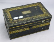 A Victorian toleware cash box