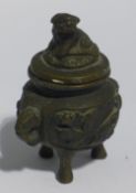 A small Chinese bronze censer