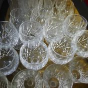 A large quantity of Waterford cut crystal glass, including eight champagne glasses,