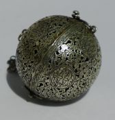 A Chinese silver travelling censer