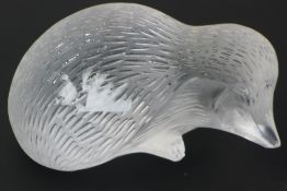 A Lalique glass hedgehog