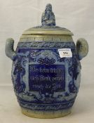 A 19th century Westerwald type pot and cover