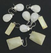 A quantity of mother-of-pearl earrings