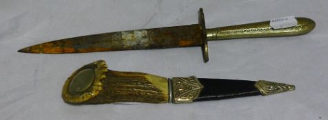 A sheaf knife and an antler handled dirk