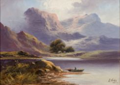 DAVID HICKS (19th/20th century) British Highland Loch Scenes Oils on canvas Signed 34 x 24.
