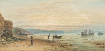 JOHN FRANCIS BRANEGAN (1843-1909) British Sunset Near Whitby Watercolour Signed and titled 32 x 15.