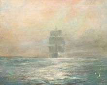 CONTINENTAL SCHOOL (20th century) The Ghost Ship Oil on canvas Indistinctly signed 49 x 38.