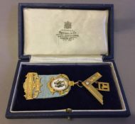 A 9 ct gold diamond set Masonic medal for Cheerybles Lodge, number 2466, hallmarked Birmingham 1938,