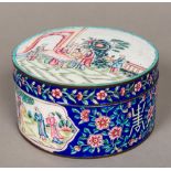 A 19th century Canton enamel box Of circular form,