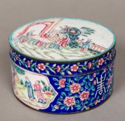 A 19th century Canton enamel box Of circular form,