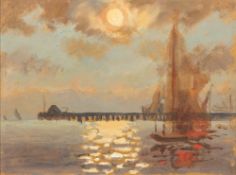 JEAN DRYDEN ALEXANDER (1911-1994) British (AR) Ships Ablaze,