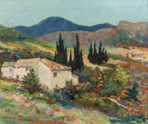ELLEN PHILIPPE (20th century) Continental Continental Summer Landscape Oil on canvas Signed 58.