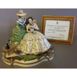 A Royal Worcester porcelain limited edition Victorian Figures Series group "The Picnic" Black