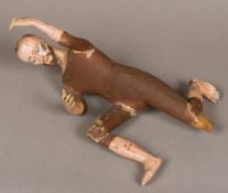 A 19th century painted wooden and lead figure of Christ Modelled kneeling,