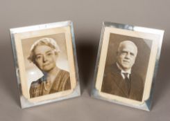 A pair of George VI silver photograph frames, hallmarked Birmingham 1948,