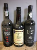 Croft Triple Crown Ruby Port Single bottle; together with Seven Hill Tawny Port,