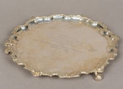 A George VI silver salver, hallmarked Sheffield 1940,