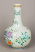 A Chinese porcelain vase The elongated neck above the bulbous body,