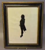 ENGLISH SCHOOL (19th century) Full length portrait miniature silhouette,