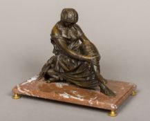 JEAN JACQUES PRADIER (1790-1852) French The Seated Sappho Patinated bronze,