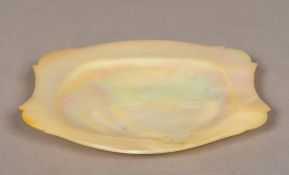 A 19th century sailor's mother-of-pearl shell work dish Of scalloped shaped dished form. 17.