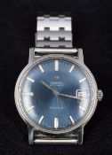 An Omega automatic gentleman's stainless steel cased wristwatch The signed midnight blue dial with