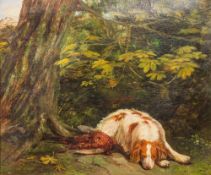 Attributed to JOHN SARGENT NOBLE (1848-1896) British Spaniel Resting With His Retrieve Beneath a