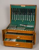 A George VI canteen of silver cutlery, hallmarked Sheffield 1942,