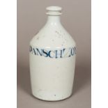 A 19th century Japanese JAPAN SCHZOYA pottery bottle Made for the export of Japanese soya sauce to