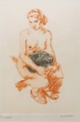 RUSKIN SPEAR (1911-1990) British (AR) Topless Model With Cat Limited edition printers proof